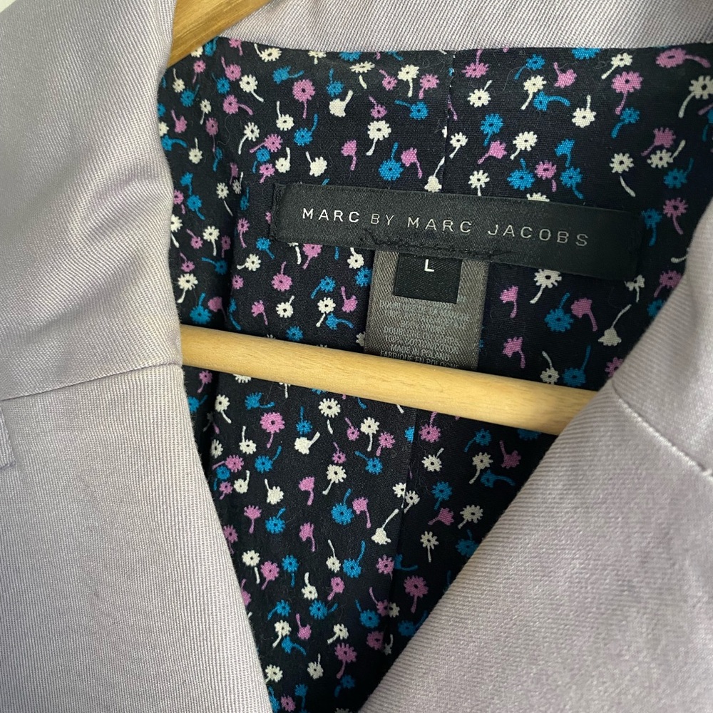 Marc by Marc Jacobs Lavender Trench Coat with Floral Lining - Size L - Picture 4 of 11